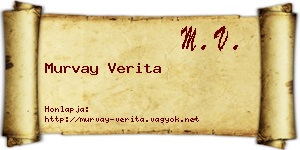 Murvay Verita névjegykártya